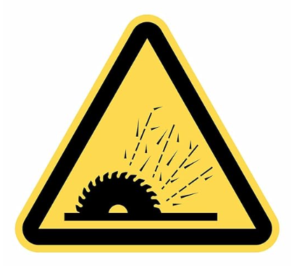 Señal Adhesiva Advertencia Proyección de partículas 5 uds de 15 cm Pegatina Triangulo Amarillo Señalización Peligro