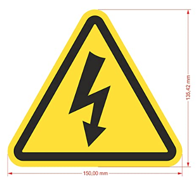 Señal Adhesiva Advertencia Riesgo Eléctrico 12 uds de 7 cm Pegatina Triangulo Amarillo Señalización Peligro